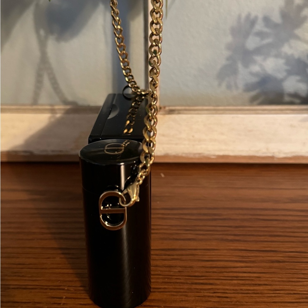 Christian Dior Black Acrylic Crossbody Purse with attached lipstick case - Picture 4 of 8